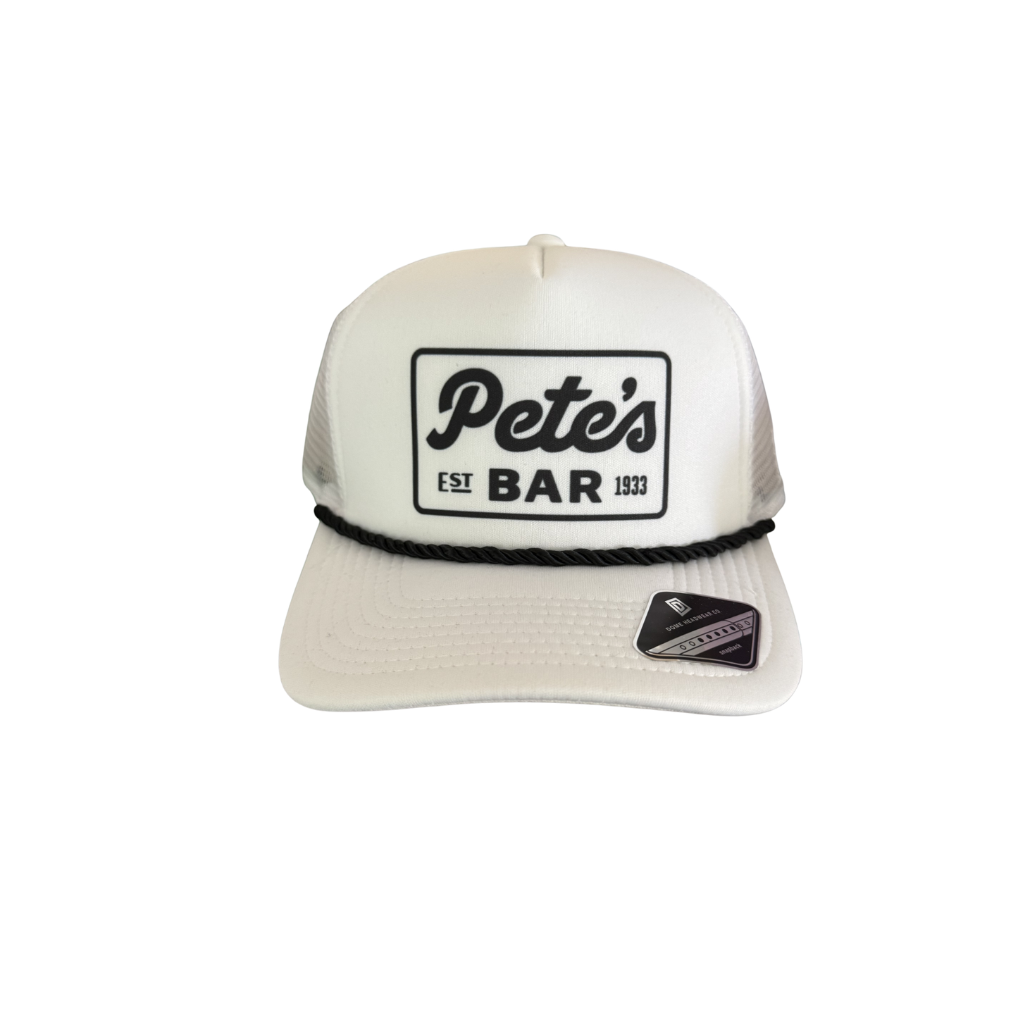 Pete's Bar White & Black Rope Hat
