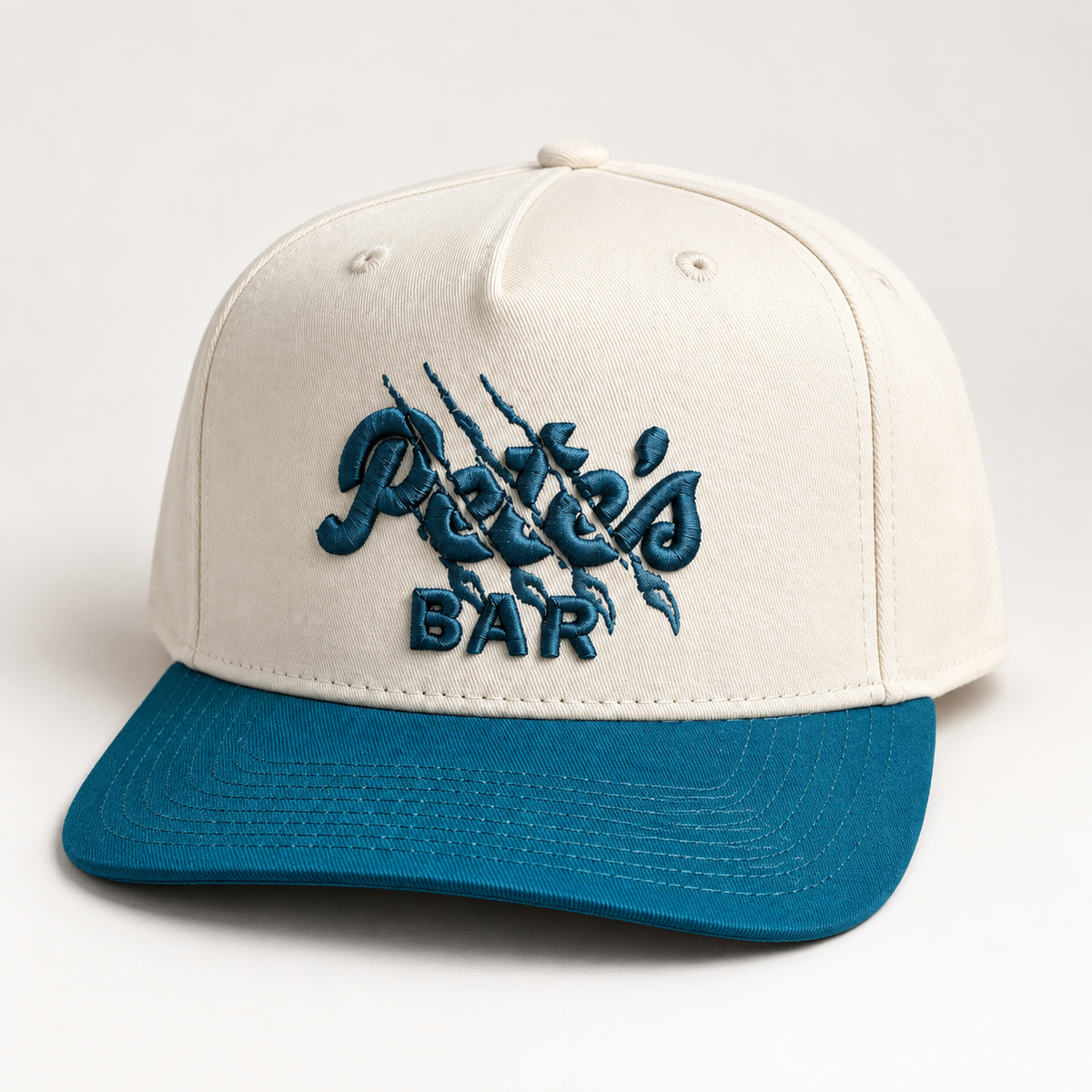 Pete's Claw Fabric OTTO Hat — Ivory/Teal