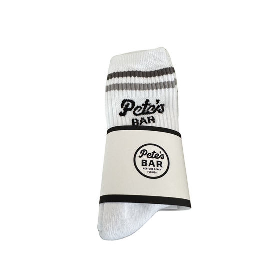 Pete's Bar Dark Gray Stripe Socks