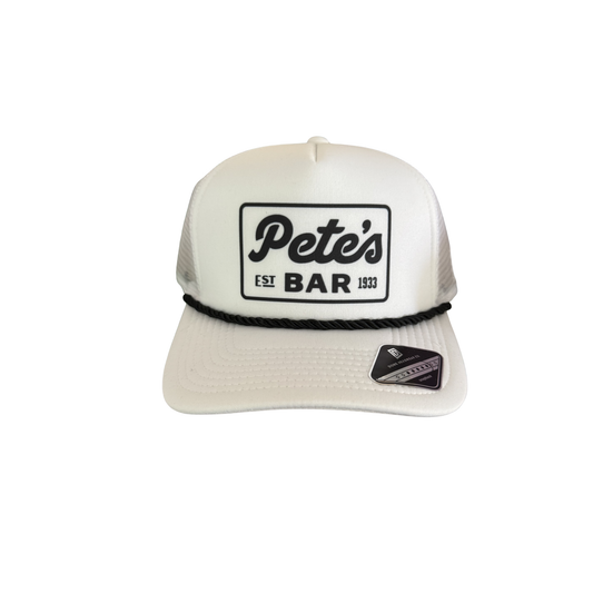 Pete's Bar White & Black Rope Hat