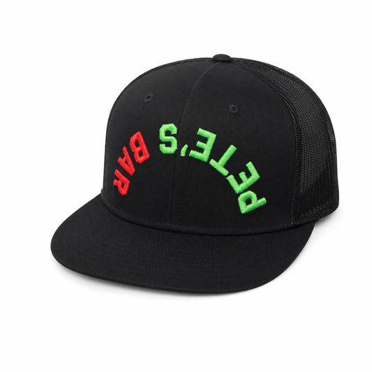 Black Upside Down Pete's (Bar Pete's) - front view - official Pete's Bar merchandise