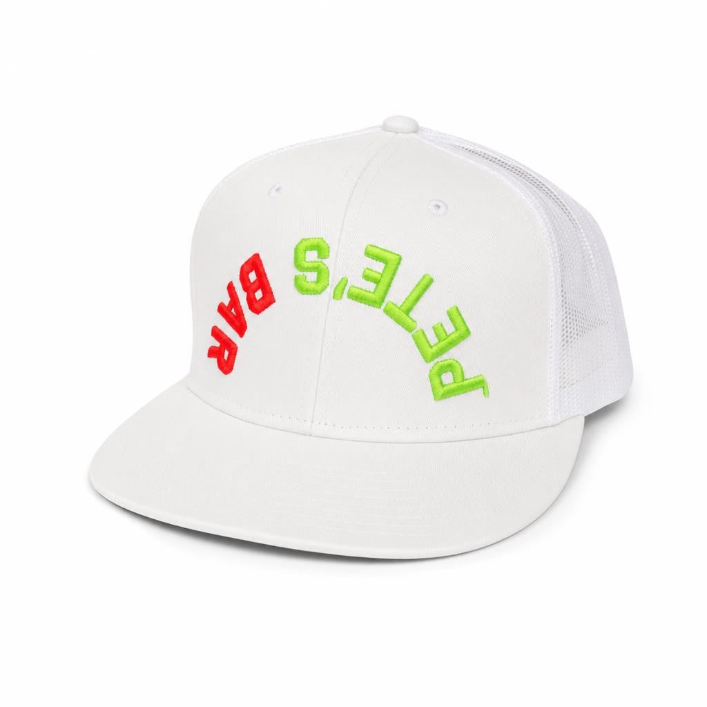 White Upside Down Pete's (Bar Pete's) - front view - official Pete's Bar merchandise