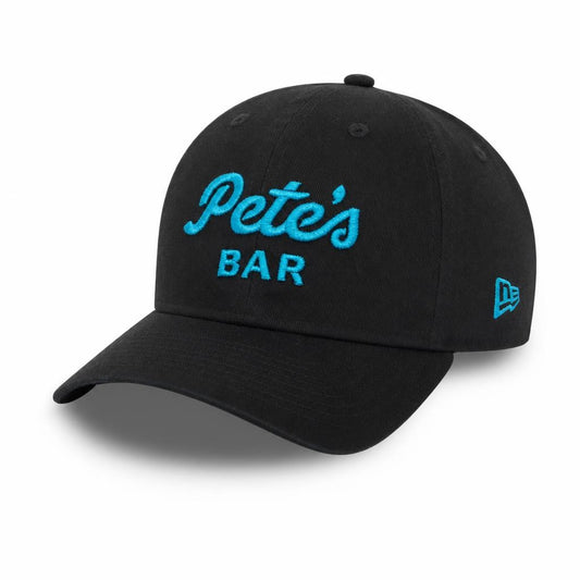Black Dad Cap, Teal Logo - front view - official Pete's Bar merchandise