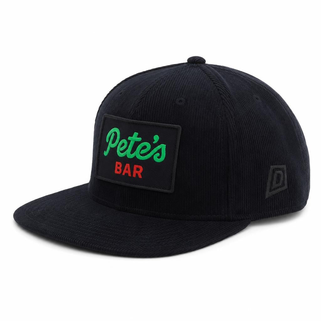 Corduroy Hat Black - alternate 1 view - official Pete's Bar merchandise