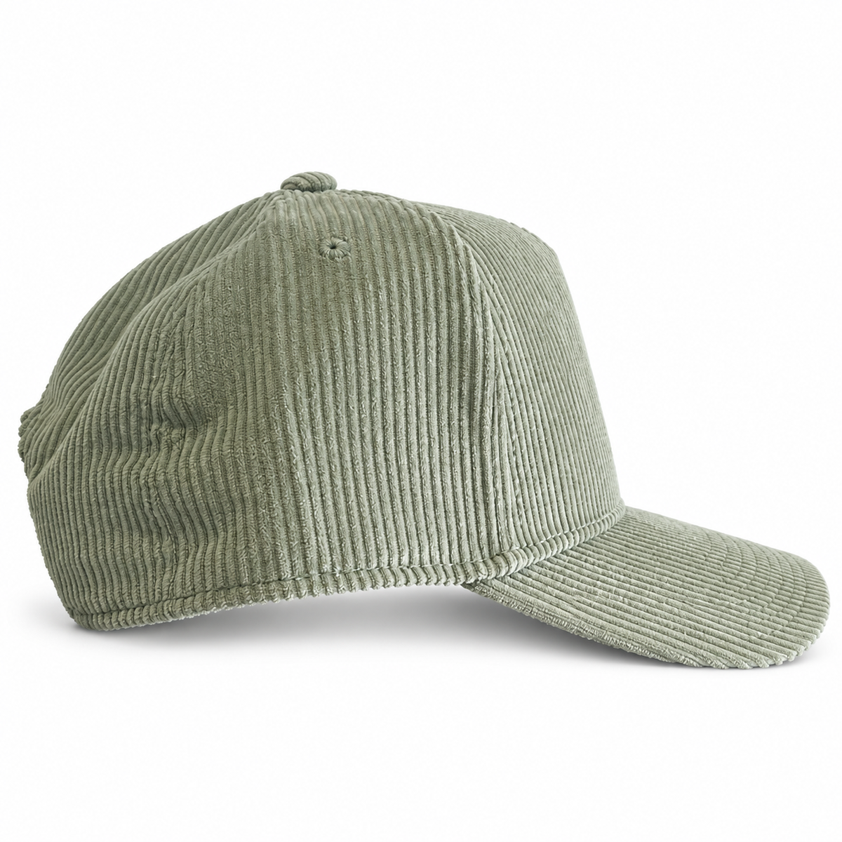 Pete's Bar light green corduroy hat, side profile