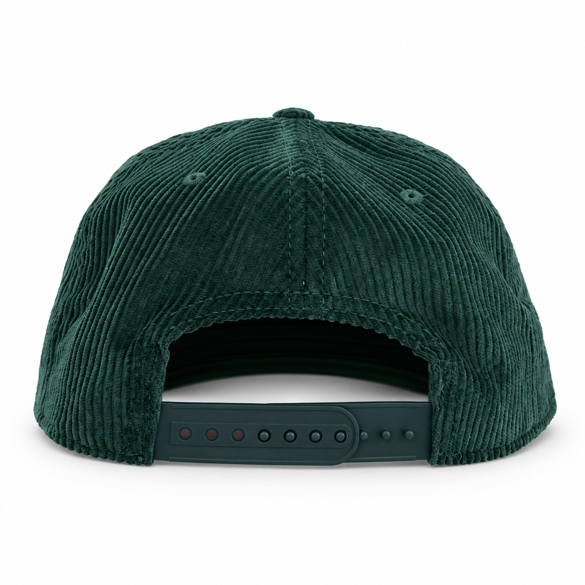 Pete's Bar forest green corduroy hat, back view