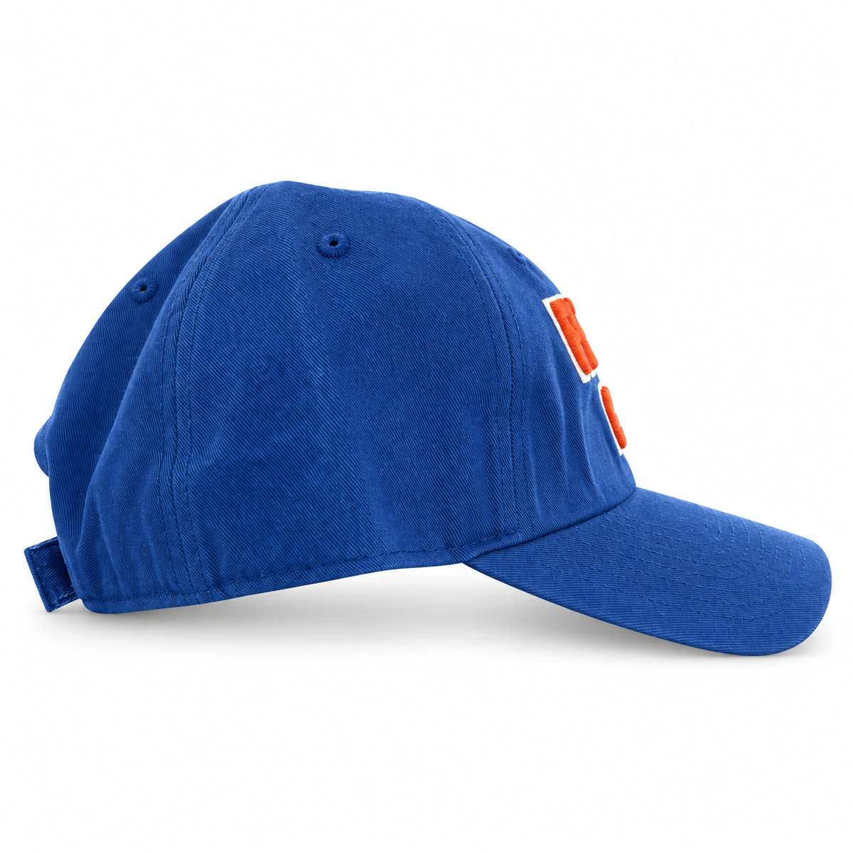 Pete's blue UF Dad Cap side view
